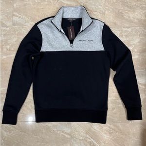 Michael Kors men’s crew neck half zip sweater. Large  NEW